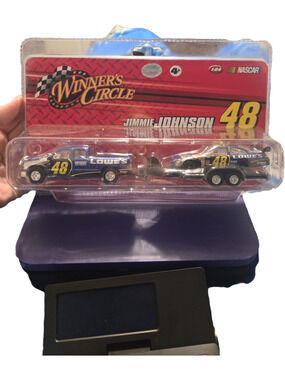 Jimmie Johnson 48 Lowes Winners Circle Truck Trailer Race Car Diecast Set NIB